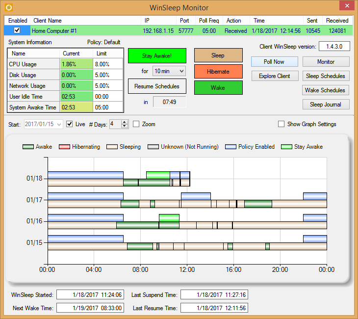 Click to view WinSleep Monitor by MollieSoft 1.2.3.0 screenshot